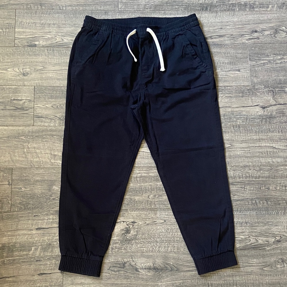Men's Black Drawstring Jogger Pants